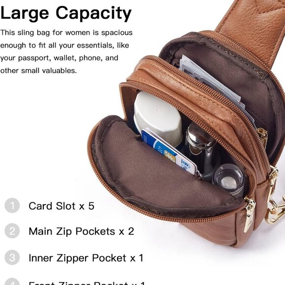 Small Sling Bag for Women Vegan Leather Fashionable Fanny Pack Crossbody Bags fo - Picture 3 of 7